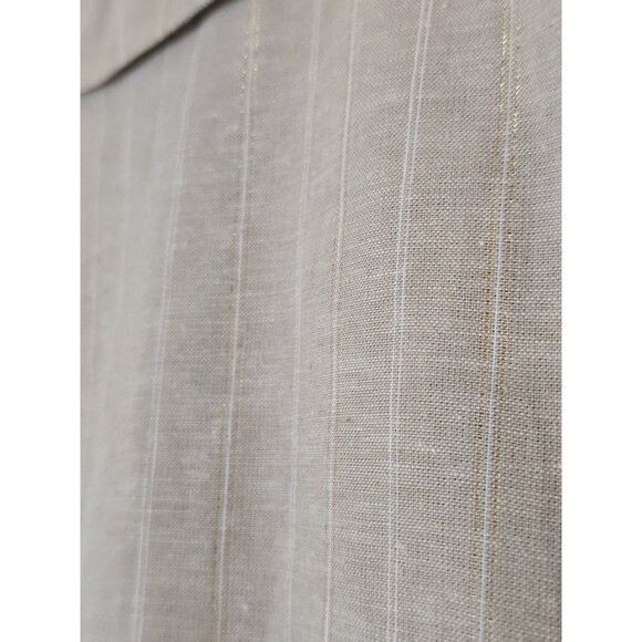Joie Linen Blend Blazer Womens M Beige Pinstripe Double Breasted Jacket - Picture 12 of 12